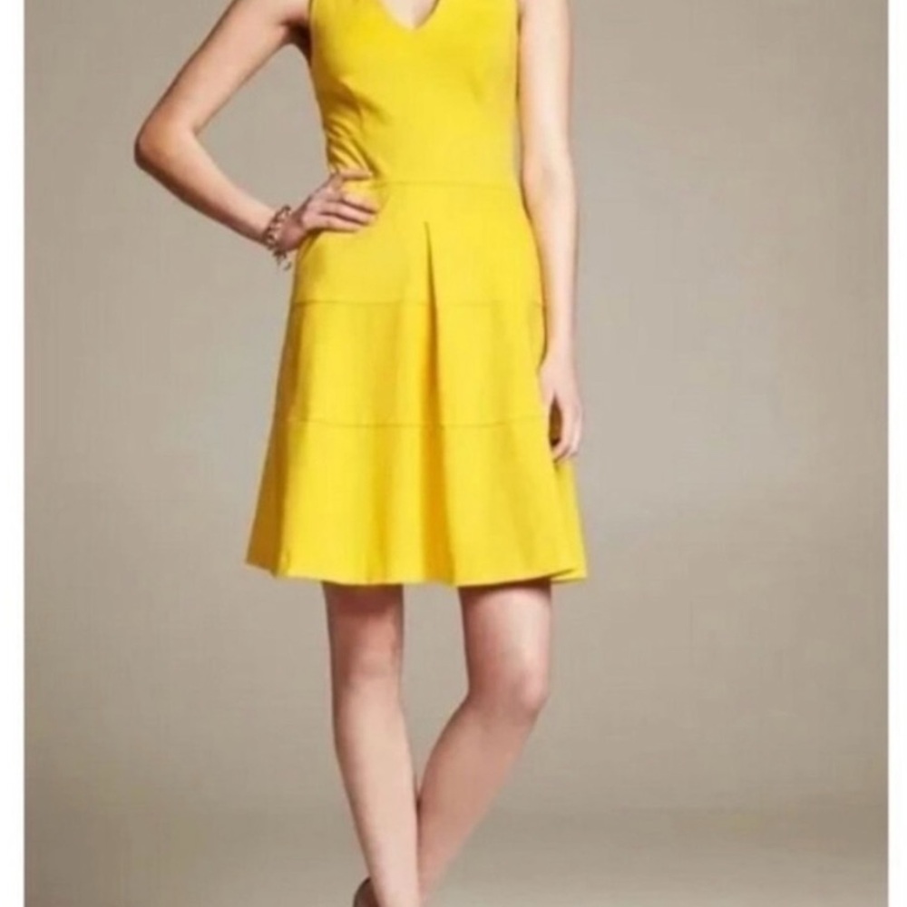 Banana Republic Vibrant Yellow Midi Dress